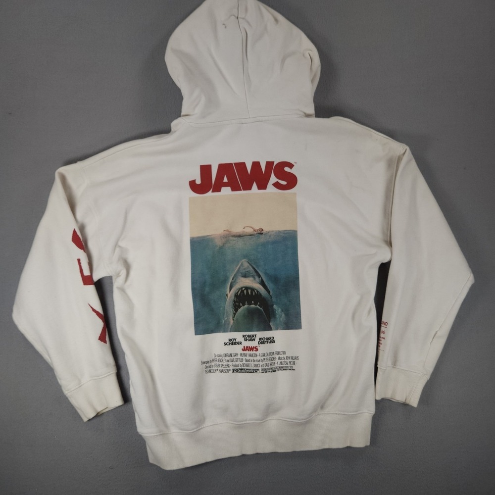 JAWS Hoodie Men's M White Universal Studios HM Japanese Drawstring Pullover